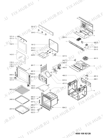 Схема №1 FID 834 H ICE HA с изображением Обшивка для плиты (духовки) Whirlpool 481010891928