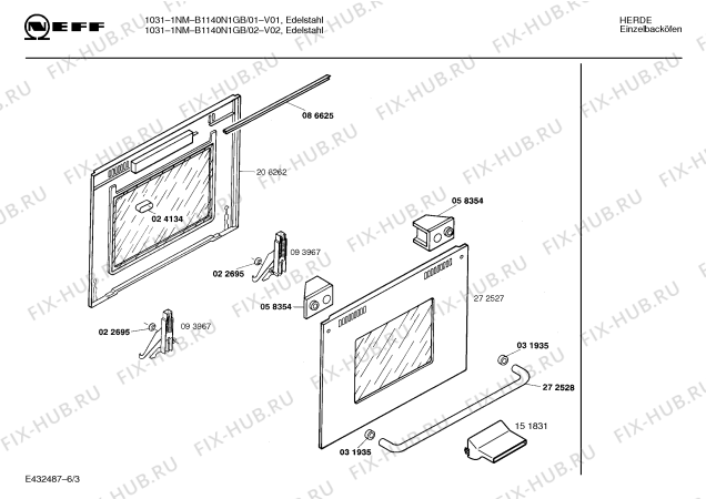 Схема №4 B1140N1GB 10311NM с изображением Панель для плиты (духовки) Bosch 00286797