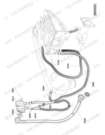 Схема №5 HWU085MBWG с изображением Ручка (крючок) люка для стиральной машины Whirlpool 481249848051