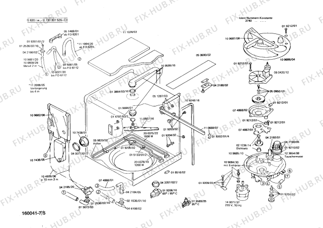 Взрыв-схема посудомоечной машины Bosch 0730301528 G620I - Схема узла 05