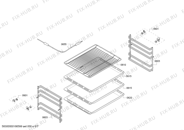 Взрыв-схема плиты (духовки) Bosch HCE764453U - Схема узла 06