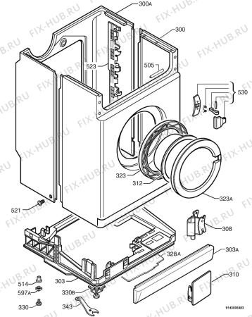 Взрыв-схема стиральной машины Aeg L12500J5 - Схема узла Housing 001