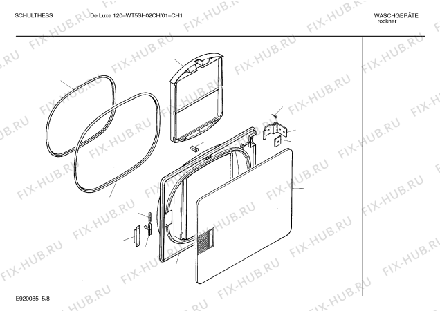 Схема №4 WT5SH02CH SCHULTHESS DELUXE 120 с изображением Ручка для сушильной машины Bosch 00092098