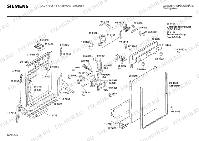 Схема №2 SR25102 с изображением Столешница для электропосудомоечной машины Siemens 00204871