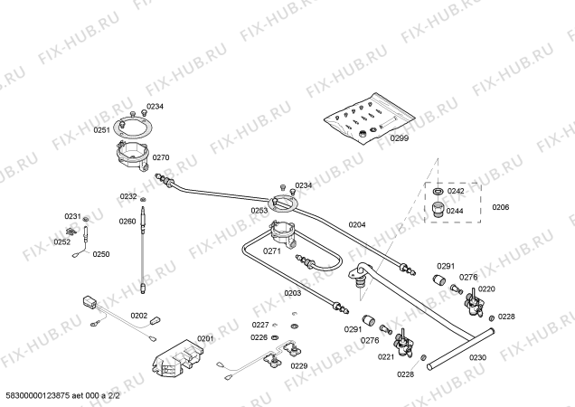 Взрыв-схема плиты (духовки) Bosch PGE375K80 - Схема узла 02