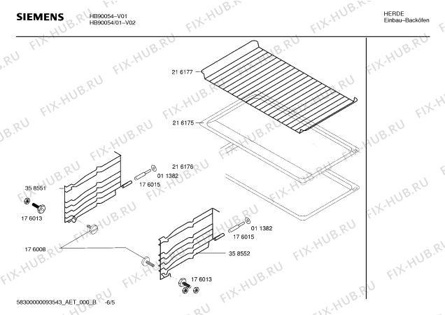 Схема №4 HB90054 с изображением Инструкция по эксплуатации для духового шкафа Siemens 00526138