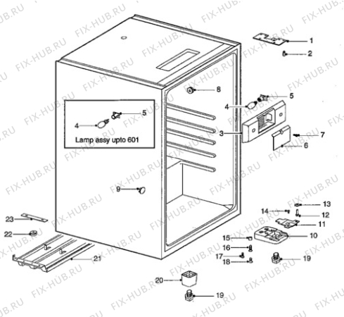 Взрыв-схема холодильника Quelle QR4-HC - Схема узла Cabinet + armatures