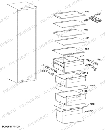 Взрыв-схема холодильника Novamatic EKI6014.1NF - Схема узла Internal parts