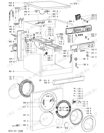 Схема №2 AWM 1404/4 с изображением Декоративная панель для стиральной машины Whirlpool 481245215107