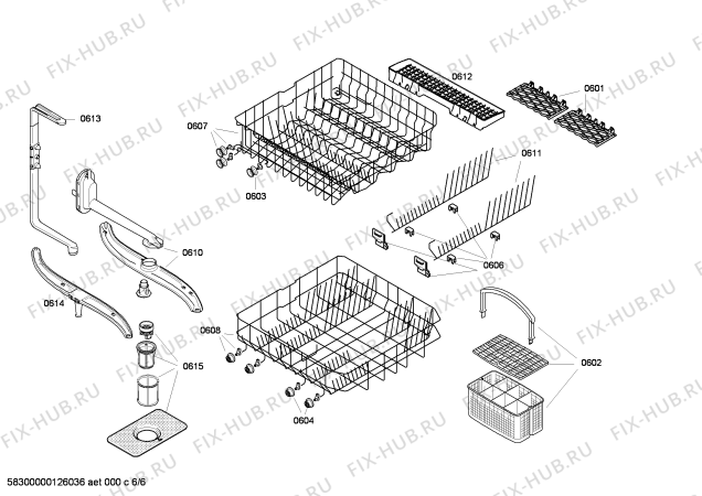 Взрыв-схема посудомоечной машины Siemens SE24E232TR - Схема узла 06