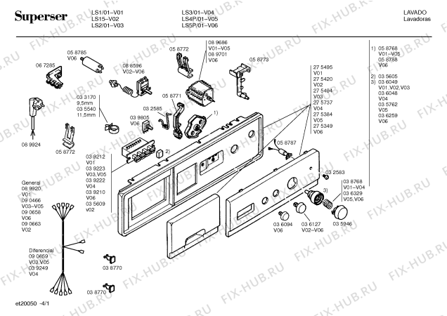 Схема №2 LS3CL с изображением Индикатор для стиральной машины Bosch 00036048