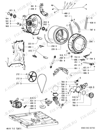 Схема №1 WAB 1000 с изображением Рукоятка для стиралки Whirlpool 481249878718