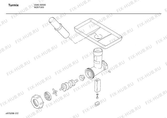 Взрыв-схема мясорубки Turmix MZ6TU03 - Схема узла 02