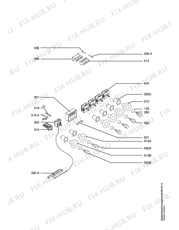 Схема №1 CE4100-1-D с изображением Клавиша для электропечи Aeg 3302036300