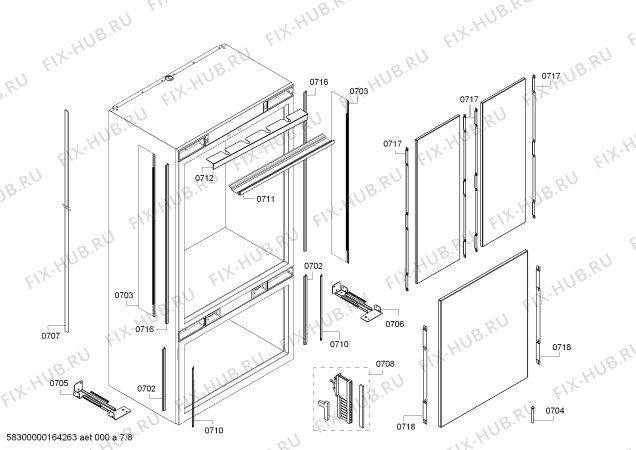 Схема №5 RY491701 с изображением Монтажный набор для холодильника Bosch 00740475