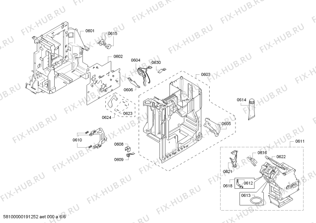 Взрыв-схема кофеварки (кофемашины) Siemens TE803M09CN EQ. 8 series 300 - Схема узла 06