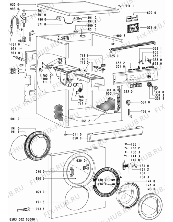 Схема №2 WA PURE 22 TDI с изображением Декоративная панель для стиральной машины Whirlpool 480111100465