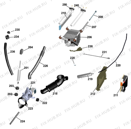 Взрыв-схема стиральной машины Gorenje WE50 ATDK pump (900003561, WMC55DK) - Схема узла 02