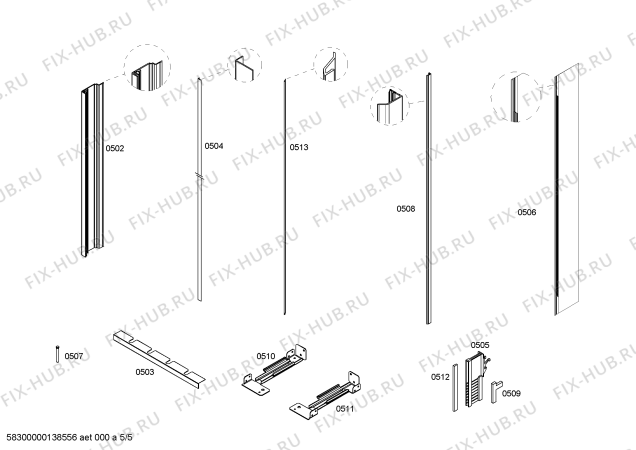 Схема №3 RW414260 с изображением Кронштейн для холодильника Bosch 00664521