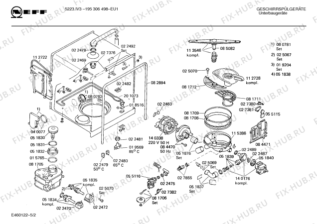 Схема №3 195306498 5223.21IV3 с изображением Ручка для посудомойки Bosch 00055690