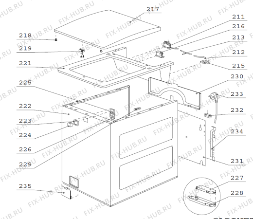 Схема №1 E 92 026 43 CYLINDA TP 4-11 W501E05A SE   -White 4_5 kg (900002921, W501E05A) с изображением Микропереключатель для стиралки Gorenje 297622