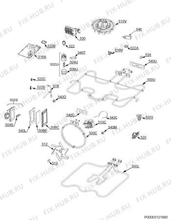 Взрыв-схема плиты (духовки) Aeg BSE882320M - Схема узла Electrical equipment