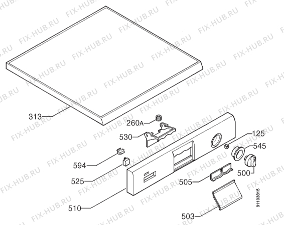 Взрыв-схема посудомоечной машины Zanussi DW6635 - Схема узла Command panel 037