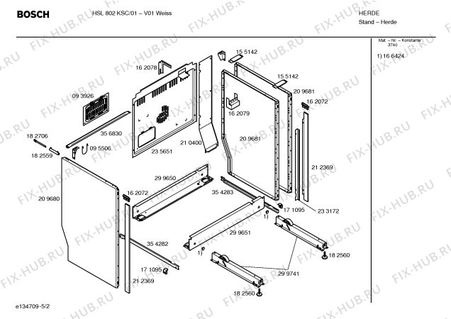 Схема №2 HSL802KSC с изображением Инструкция по эксплуатации для плиты (духовки) Bosch 00583014