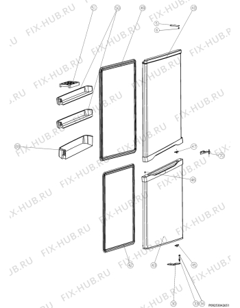 Взрыв-схема холодильника Zanussi ZRB227XO - Схема узла Door