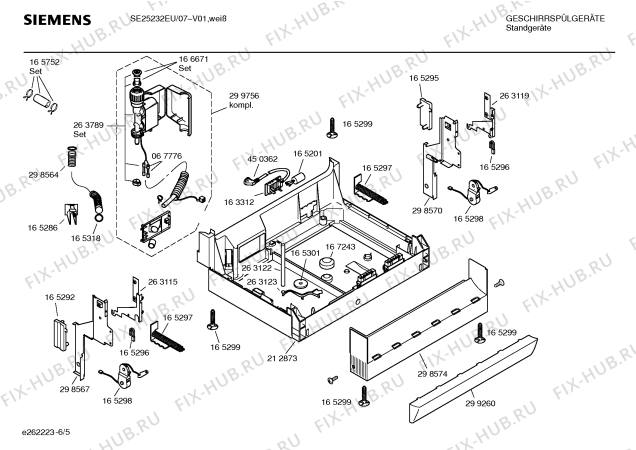 Взрыв-схема посудомоечной машины Siemens SE25232EU - Схема узла 05