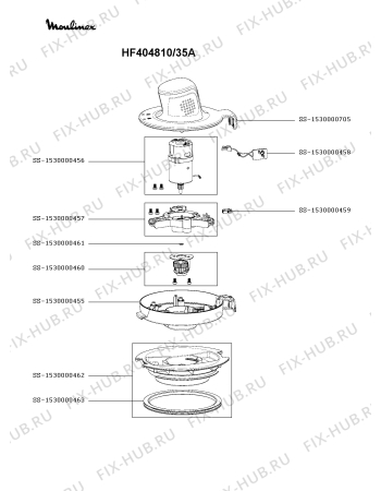Схема №1 HF404810/35A с изображением Запчасть  для кухонного измельчителя Moulinex SS-1530000701