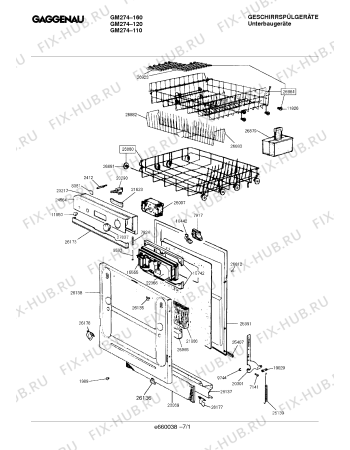 Схема №3 GM287110 с изображением Крышка для посудомойки Bosch 00294170