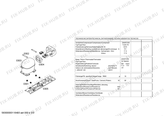 Взрыв-схема холодильника Bosch KTG14N10NE - Схема узла 03