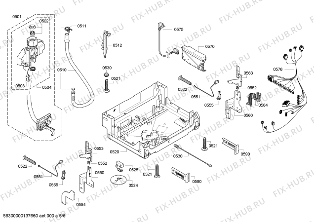 Взрыв-схема посудомоечной машины Bosch SMI50E25AU - Схема узла 05