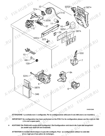 Схема №4 L16810 с изображением Декоративная панель для стиралки Aeg 1320987702