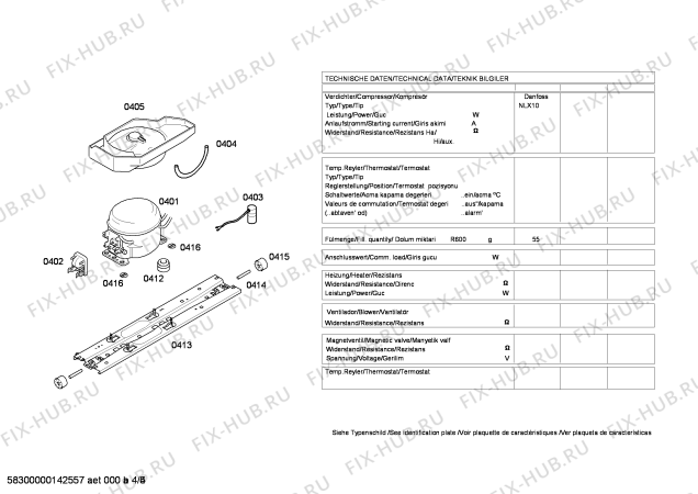 Взрыв-схема холодильника Bosch KDN40A20 - Схема узла 04