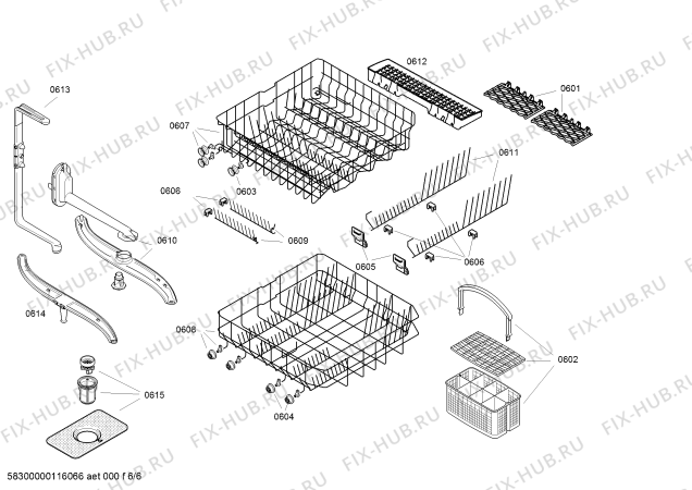 Взрыв-схема посудомоечной машины Lynx 4VW361BP - Схема узла 06