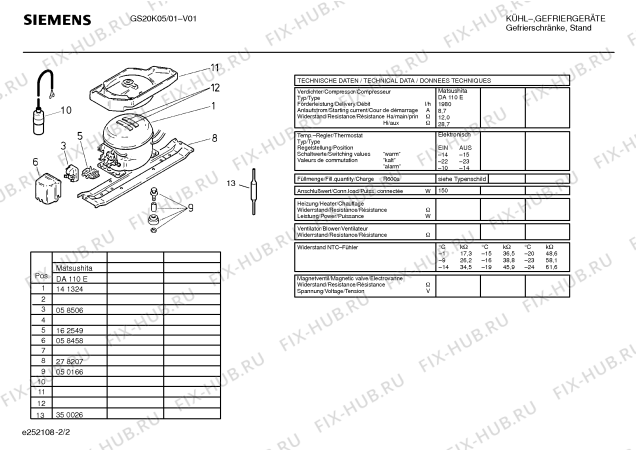 Взрыв-схема холодильника Siemens GS20K05 - Схема узла 02