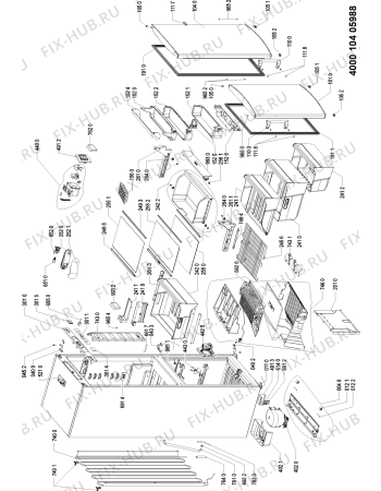 Схема №1 WBE3623NFXF (F090421) с изображением Запчасть для холодильника Indesit C00347291