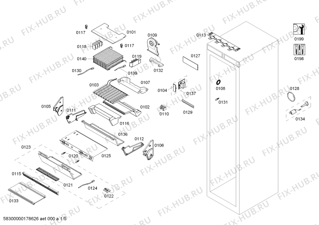 Схема №5 FID18M1IL5 с изображением Плата для холодильника Bosch 00742122