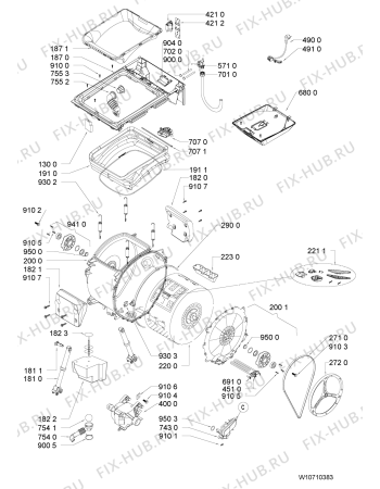 Схема №2 AWE 2519 P с изображением Обшивка для стиралки Whirlpool 481010556041