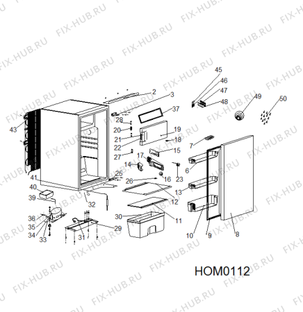 Схема №1 INSZ902AA (F103638) с изображением Корпусная деталь для холодильника Indesit C00511466