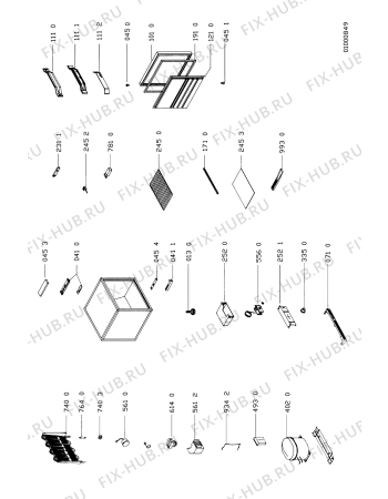 Схема №1 ARF 242/G с изображением Корпусная деталь для холодильника Whirlpool 481946279348