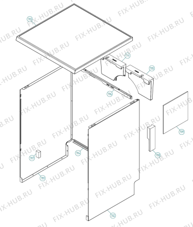 Взрыв-схема посудомоечной машины Atag VW6055PT XL NL   -VW6055PTUU-A01 (341706, DW70.3) - Схема узла 14