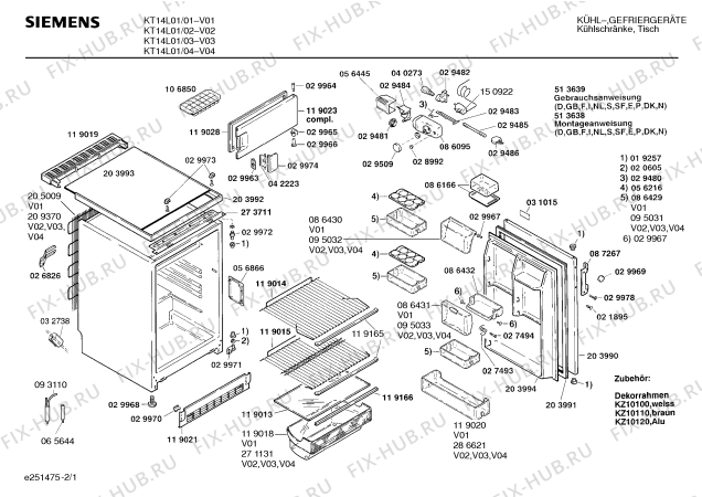 Схема №2 KT14L01 с изображением Компрессор для холодильника Siemens 00141315