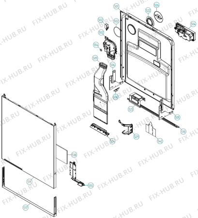 Взрыв-схема посудомоечной машины Gorenje GDV642X (365225, DW90.2) - Схема узла 05