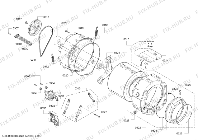 Схема №3 WAS24468ME VARIOPERFECT MADE IN GERMANY 8kg, 1200rpm с изображением Краткая инструкция для стиральной машины Bosch 18008398