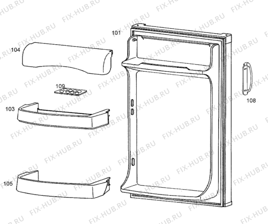 Взрыв-схема холодильника Zanussi ZT164R4 - Схема узла Door 003