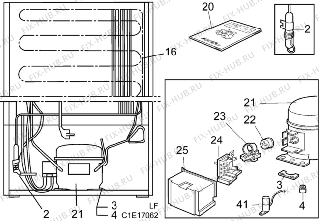 Взрыв-схема холодильника Arthurmartinelux 1855-5FF+ - Схема узла C10 Cold, users manual