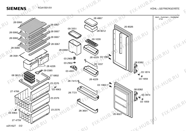 Взрыв-схема холодильника Siemens KG41S01 - Схема узла 02